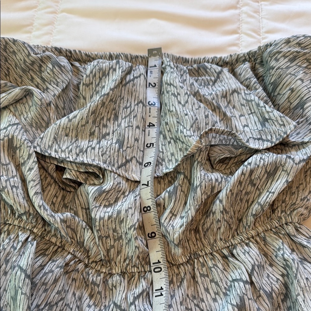 She + Sky Gray Boho Ruffled Collar Halter Jumpsuit Sz L Wide Leg Beachy Casual - Picture 7 of 10